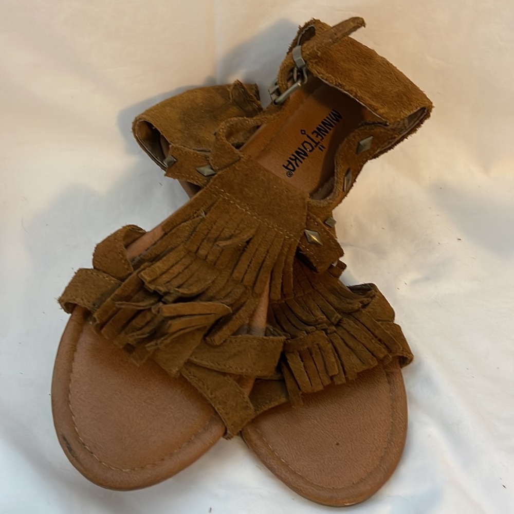 Minnetonka Fringe Leather Sandals